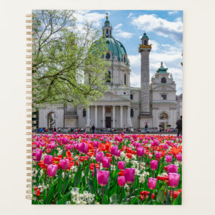 St. Charles Church in spring in Vienna, Austria Planner