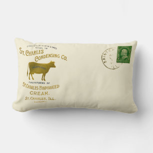 St Charles Illinois DAIRY COW MILK CREAM 1899 Lumbar Cushion