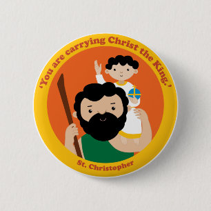 St. Christopher 6 Cm Round Badge