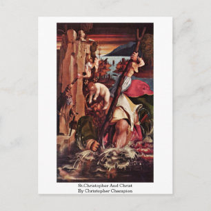 St.Christopher And Christ By Christopher Champion Postcard