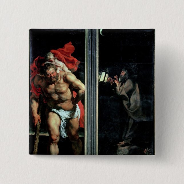 St. Christopher and the Hermit 15 Cm Square Badge (Front)