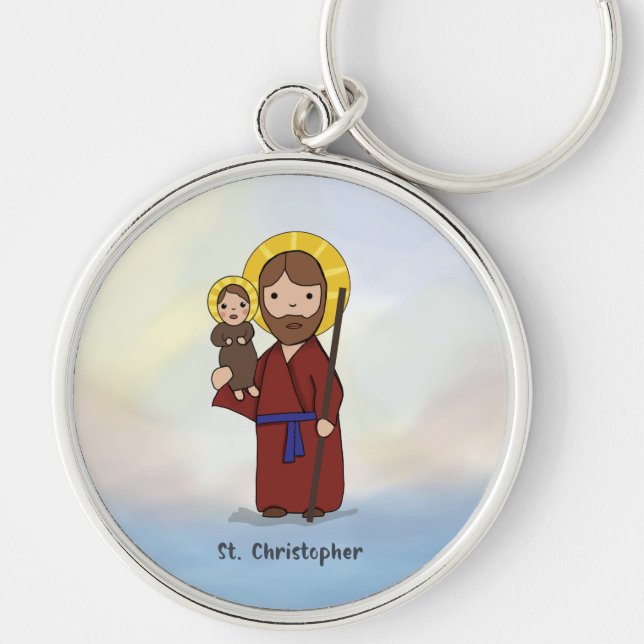 St. Christopher Feast Day Saint  Key Ring (Front)