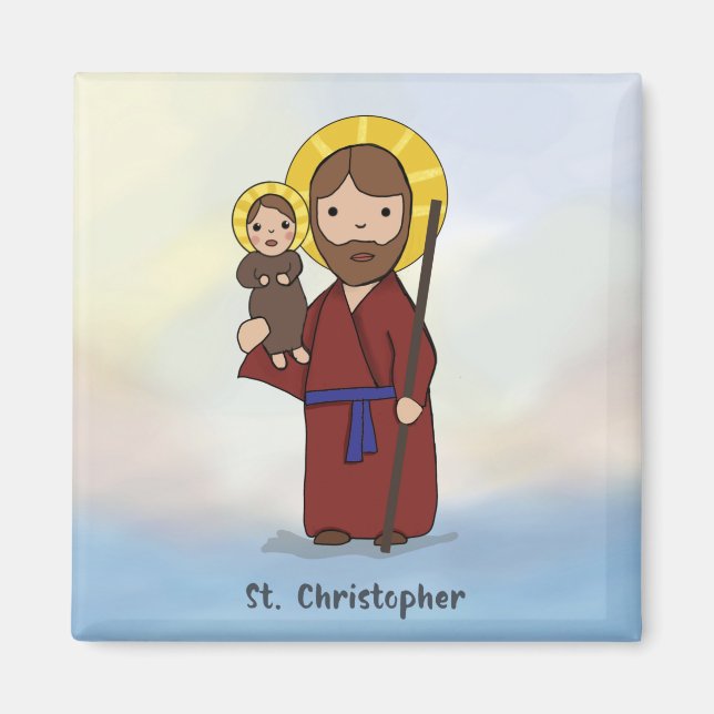 St. Christopher Feast Day Saint  Magnet (Front)