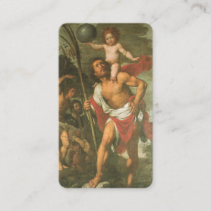 St. Christopher Jesus Religious Catholic Prayer Place Card