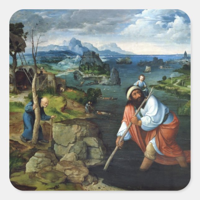 St. Christopher Square Sticker (Front)