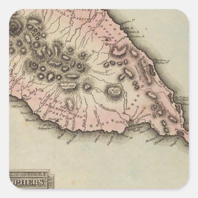 St Christophers Square Sticker (Front)