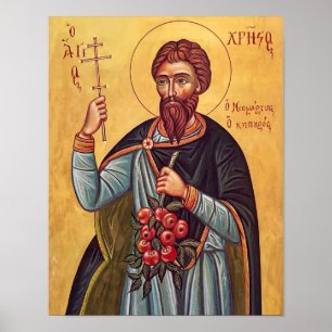 St. Christos the Gardener Orthodox Icon Print     