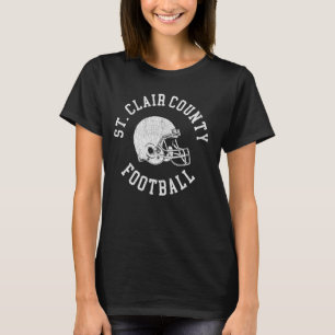 St. Clair County Football Throwback Football Helme T-Shirt