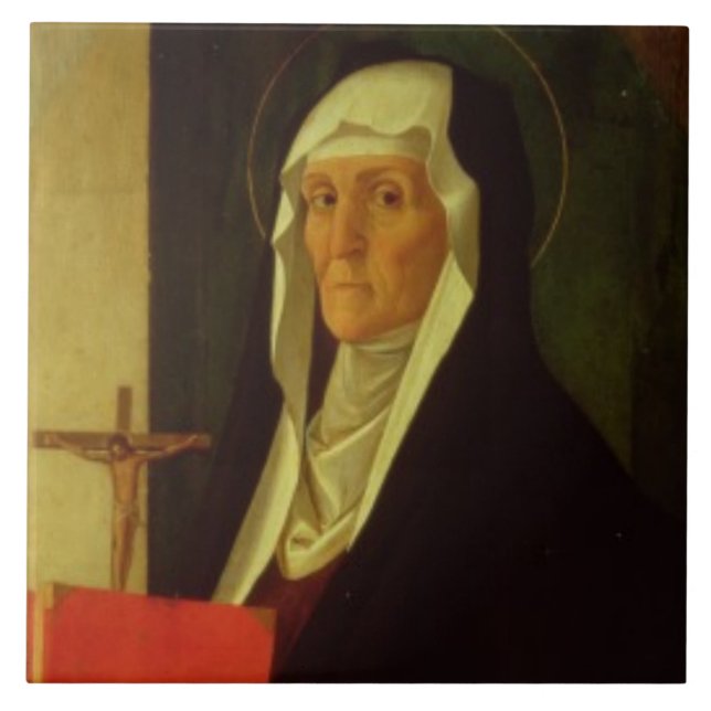 St. Clare, c.1485-90 (tempera on panel) Tile (Front)