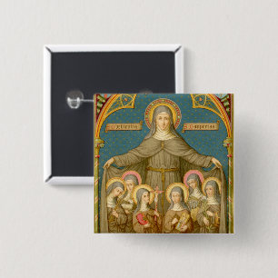St. Clare of Assisi & Nuns (SAU 027) 15 Cm Square Badge