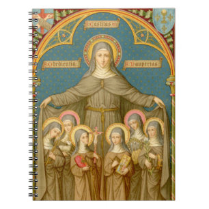 St. Clare of Assisi & Nuns (SAU 027) (Style 1) Spiral Notebook