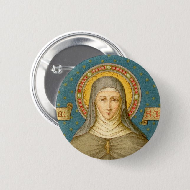 St. Clare of Assisi (SAU 027) 6 Cm Round Badge (Front & Back)