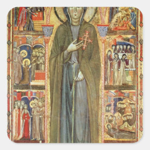 St. Clare with Scenes from her Life Square Sticker