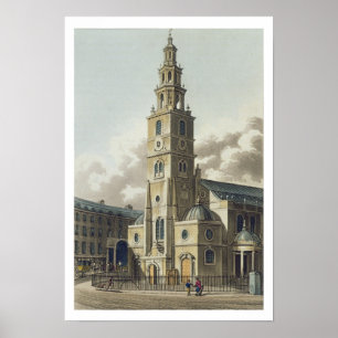 St. Clement Danes Church, pub. by Rudolph Ackerman Poster