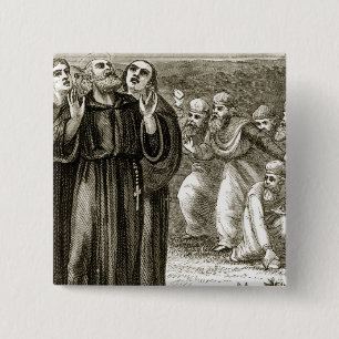 St. Columba chanting, and attacked by the Druids, 15 Cm Square Badge