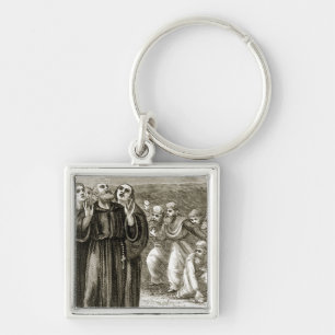 St. Columba chanting, and attacked by the Druids, Key Ring