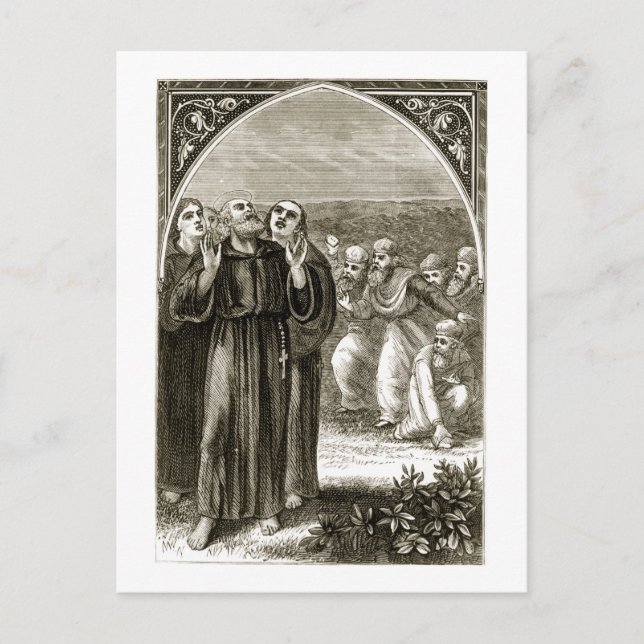 St. Columba chanting, and attacked by the Druids, Postcard (Front)