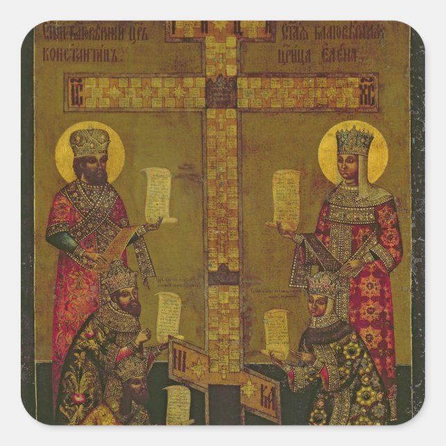 St. Constantine and St. Helena Square Sticker (Front)