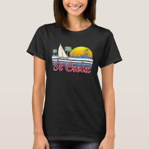 St Croix 80s Retro Tropical Sailing Gift T-Shirt