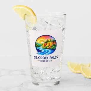 St. Croix Falls Wisconsin Scenic River & Cliffs Glass