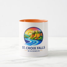St. Croix Falls Wisconsin Scenic River & Cliffs