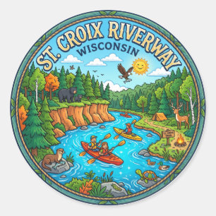 St. Croix National Scenic Riverway Wisconsin Classic Round Sticker