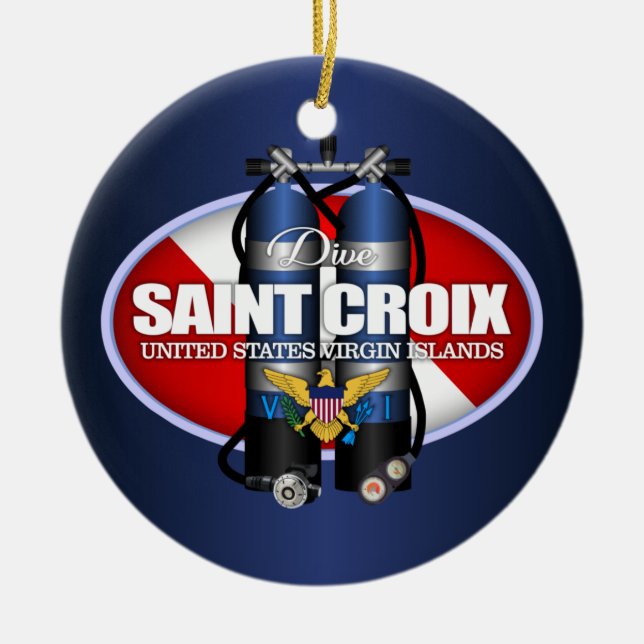 St Croix (ST) Ceramic Tree Decoration (Front)