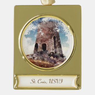 St. Croix Sugar Mill Gold Ornament