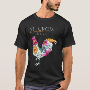 St Croix Usvi Flower Hibiscus Chicken Lover Souven T-Shirt