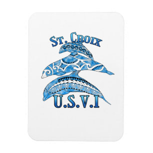 St. Croix USVI Vacation Tribal Dolphins Magnet
