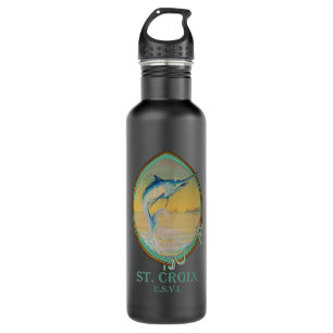 St Croix USVI Vintage Offshore Fishing Vacation  710 Ml Water Bottle
