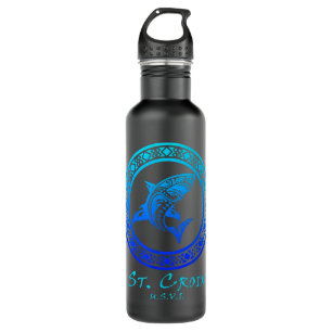 St. Croix, USVI Vintage Tribal Shark Vacation  710 Ml Water Bottle