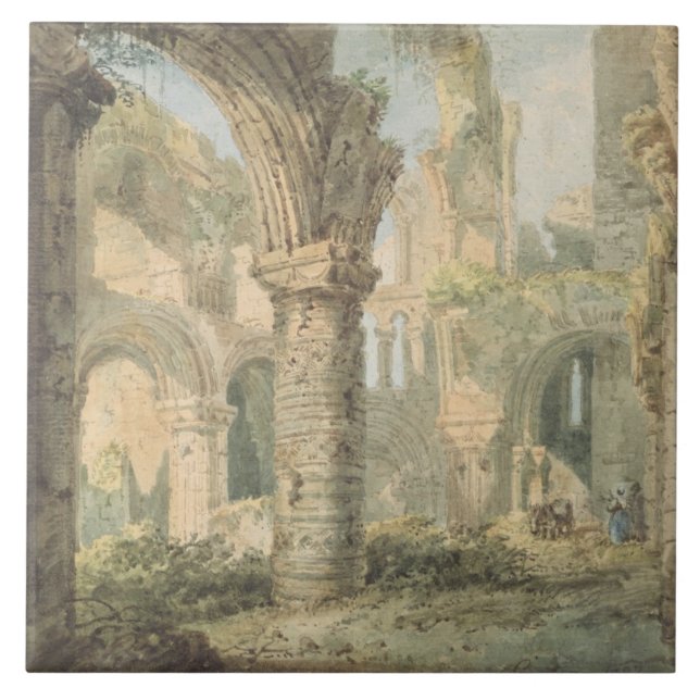 St. Cuthbert's Holy Island, 1797 (w/c over pencil Tile (Front)