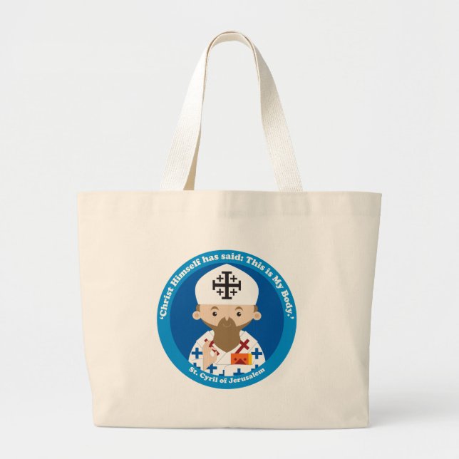 St. Cyril of Jerusalem Large Tote Bag (Front)
