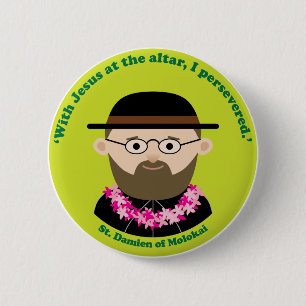 St. Damien of Molokai 6 Cm Round Badge