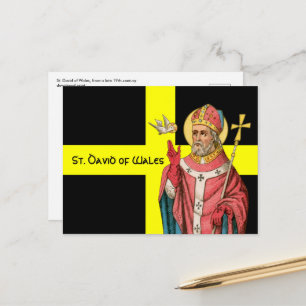 St. David of Wales (P 001) and His Flag Postcard