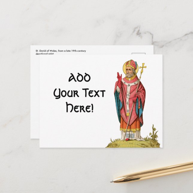 St. David of Wales (P 001) Postcard (Front/Back In Situ)