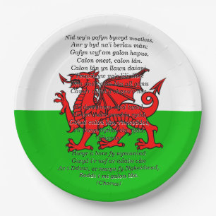 St Davids Day Christmas Calon Lân 9" Paper Plate