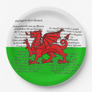 St Davids Day Christmas Men of Harlech 9" Paper Plate
