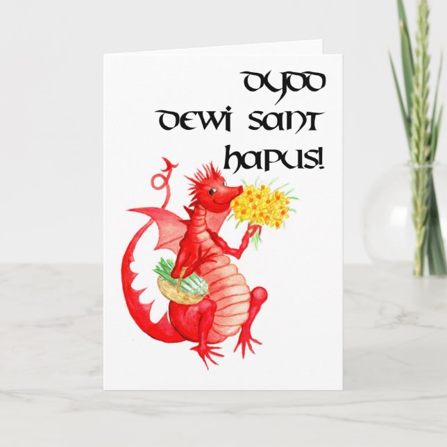 St David's Day Greeting Card (Welsh) (Front)