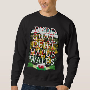 St Davids Day Outfit For Kids & Welsh Flag With Da Sweatshirt