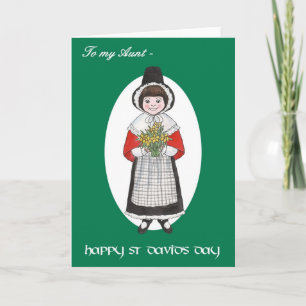 St David's Day, Welsh Costume, For Aunt Card