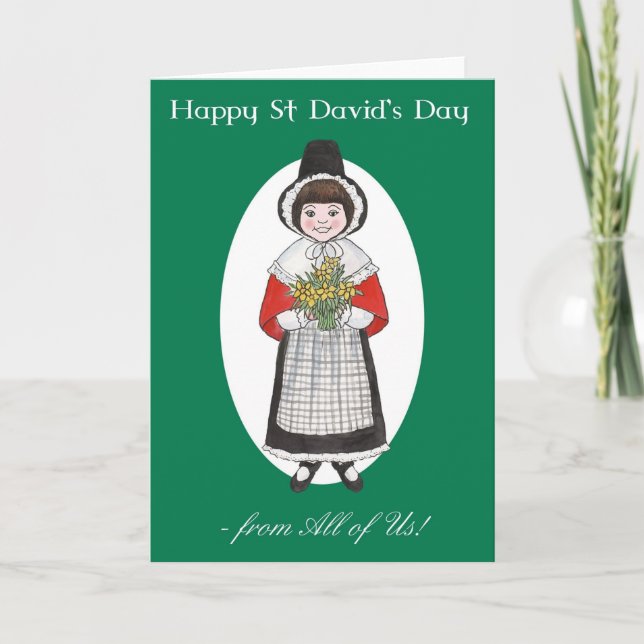 St David's Day, Welsh Costume, From All of Us Card (Front)