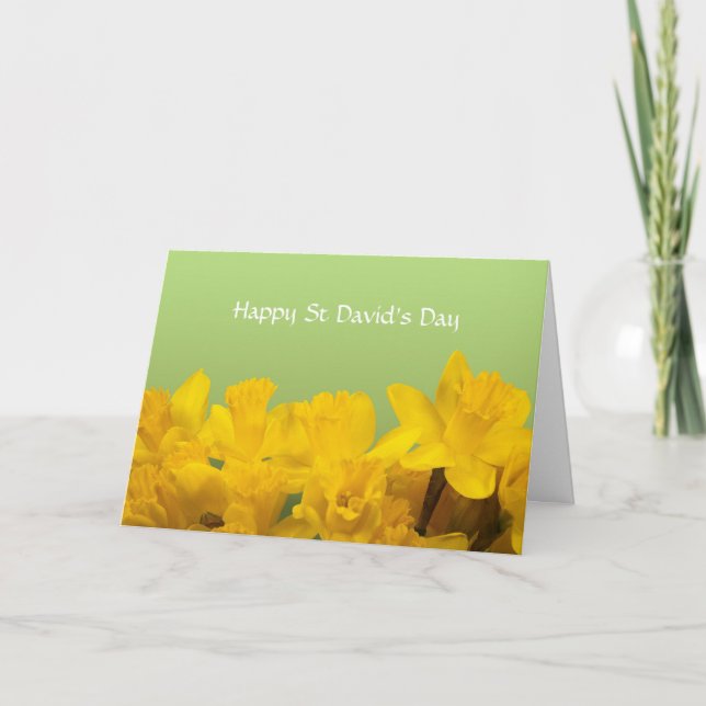 St David's Day Yellow Daffodils Personalized Card (Front)