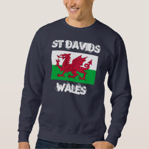 St Davids, Wales with Welsh flag Sweatshirt