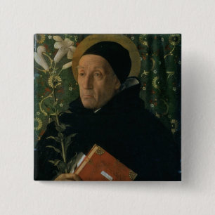 St. Dominic, 1515 (oil on canvas) 15 Cm Square Badge