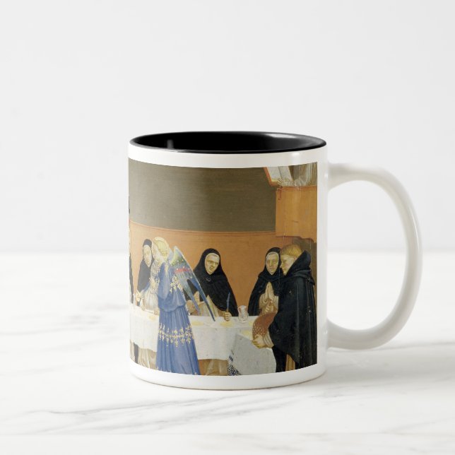 St. Dominic and his Companions Fed by Angels Two-Tone Coffee Mug (Right)