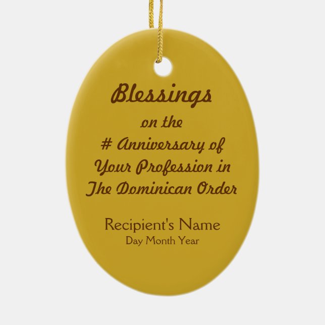 St. Dominic de Guzman (PM 02) Ceramic Tree Decoration (Back)