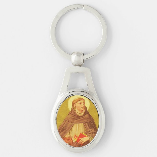 St. Dominic de Guzman (PM 02) Oval Metal Key Ring (Front)