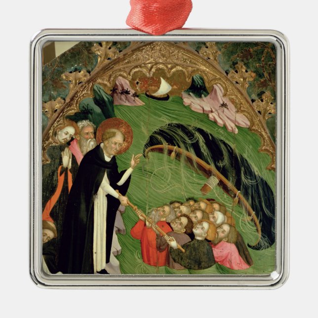 St. Dominic Rescuing Shipwrecked Metal Tree Decoration (Front)